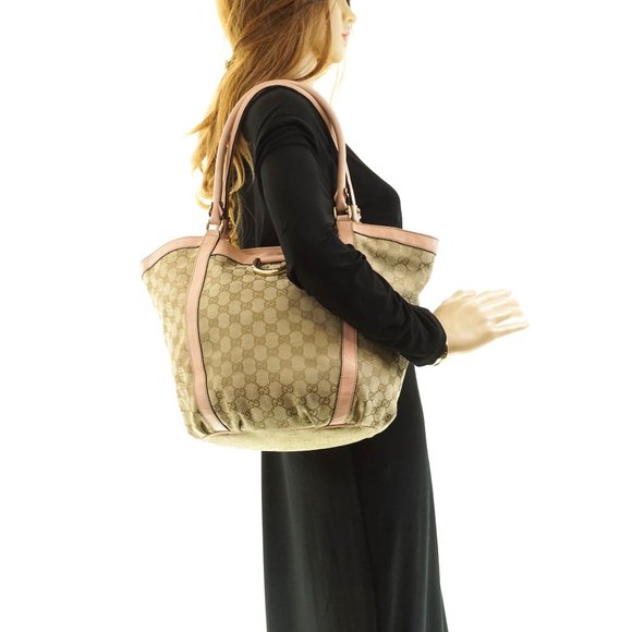 Auth Gucci Tote Bag Beige Canvas #12847G12 - Picture 2 of 13